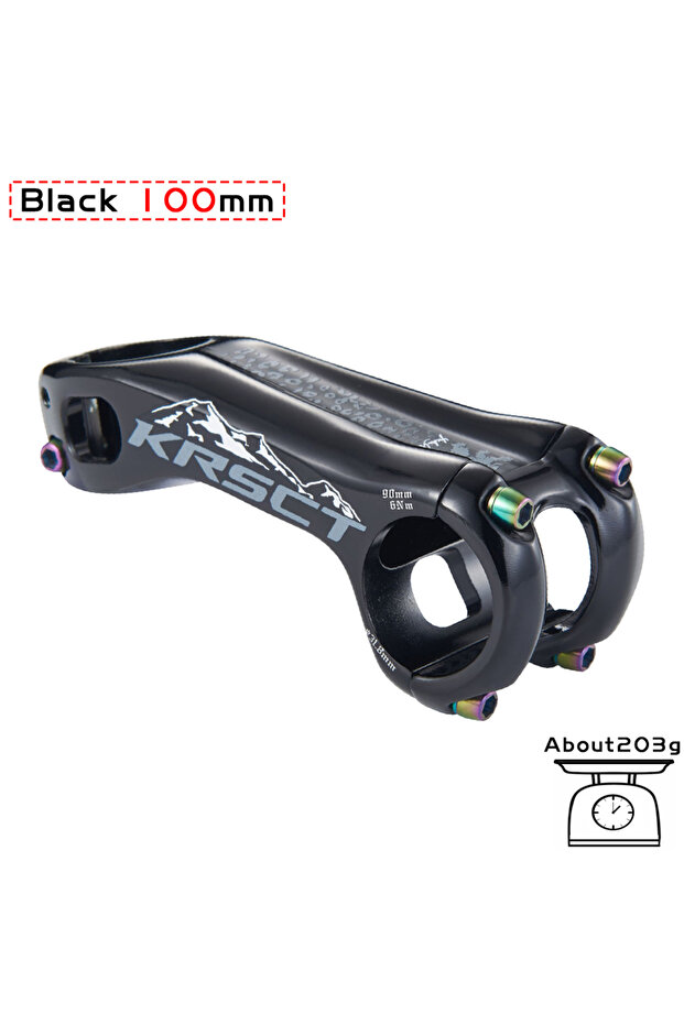 Black 100MM KRSCT Bicycle Stem 3D Forging High Strength Mountain Bike Stem -20 Degree 70/80/90/100mm