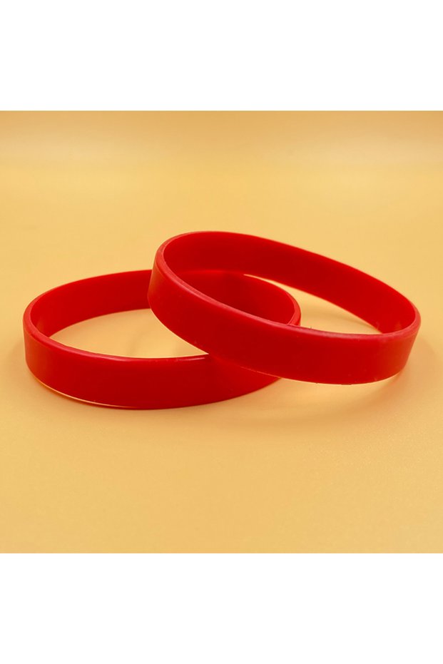 Red-20PCS 20PCS/LOT Wholesale Silicone Wristband Flexible Wrist Band Cuff Bracelet Sports Casual Ba