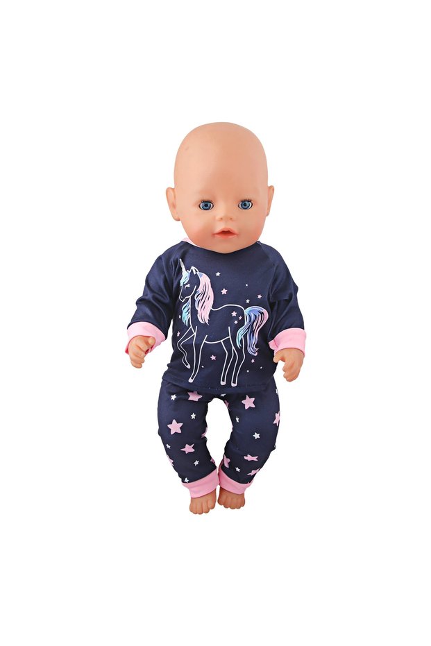 CL-0362-2 Doll Clothes Pajamas For 43cm Baby New Born&American 18 Inch Girl Doll Unicorn Shark Cart