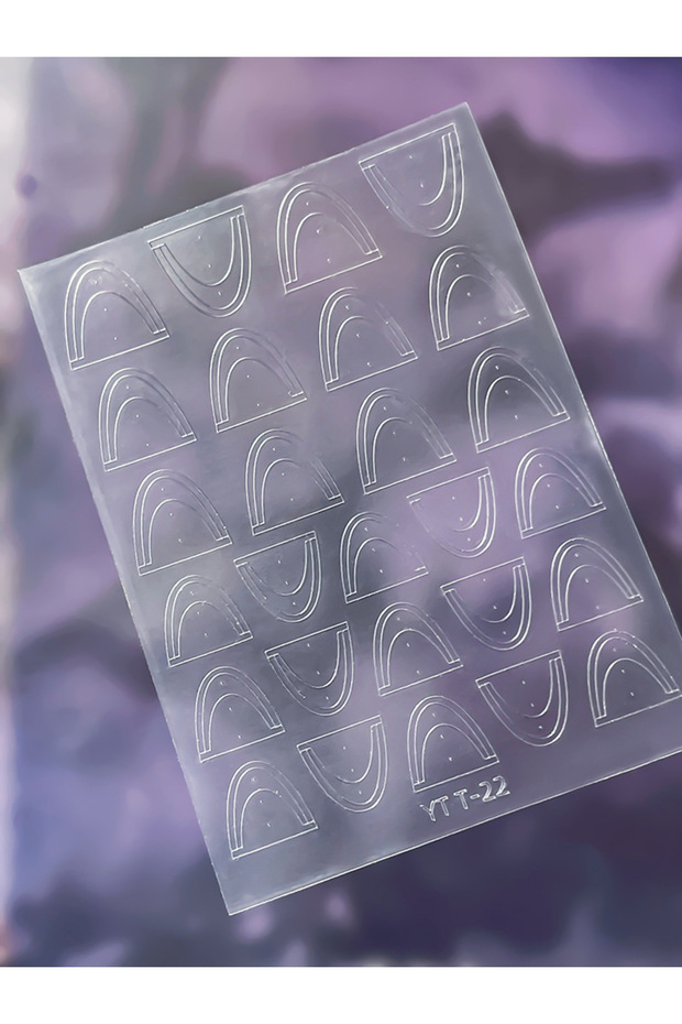 1pcs 3D Checkered Transparent Spray-painted Nail Art Accessories Sticker French Line Heart-shaped Bu