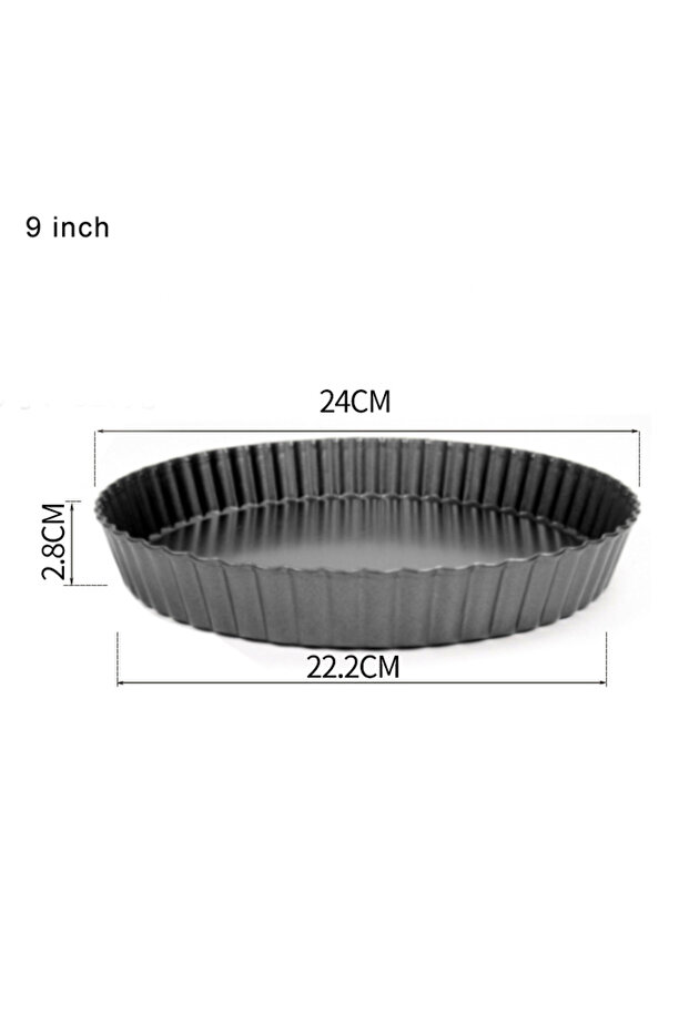 9 inch Fluted Pie Tart Pan Mold Baking Removable Bottom Nonstick Quiche Tool Rectangle Bakeware temp