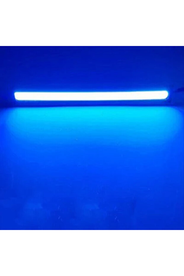 قطعتان من مصابيح LED COB DRL زرقاء بطول 17 سم، تعمل بجهد 12 فولت ودرجة حرارة لون 6000 كلفن، مقاومة للماء، مناسبة للقيادة النهارية والضباب.