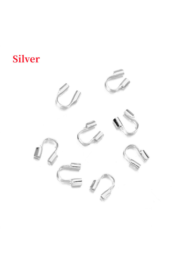 Silver 30-100pcs 4.5x4mm Wire Protectors Wire Guard Guardian Protectors loops U Shape Accessories Cl