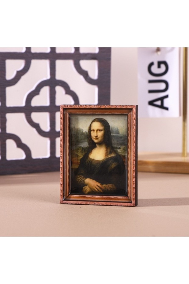 Mona Lisa Wooden Frame Fridge Magnets World Famous Paintings (Starry Night, Mona Lisa) 8 Art Styles,