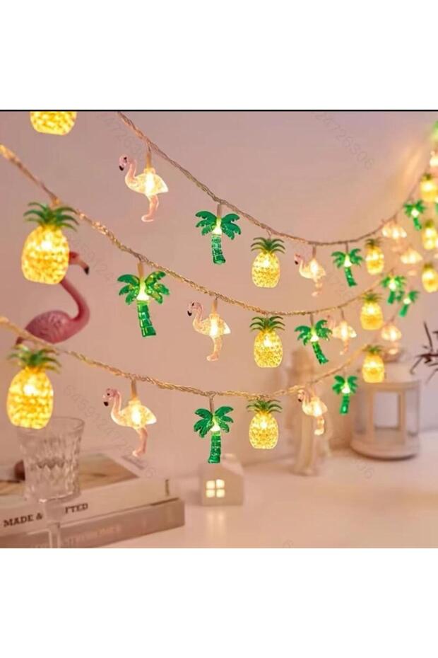 A4 〔CC55〕Hawaii Light String Pineapple Flamingo Coconut Tree Light Strings Tropical Fruit Light Kids