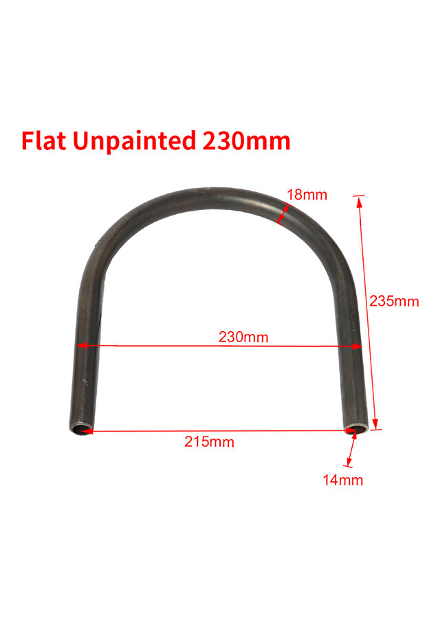 B Unpainted 230mm Motorcycle Flat Upswept Tracker End Rear Seat Loop Cafe Racer Modified Frame Hoop