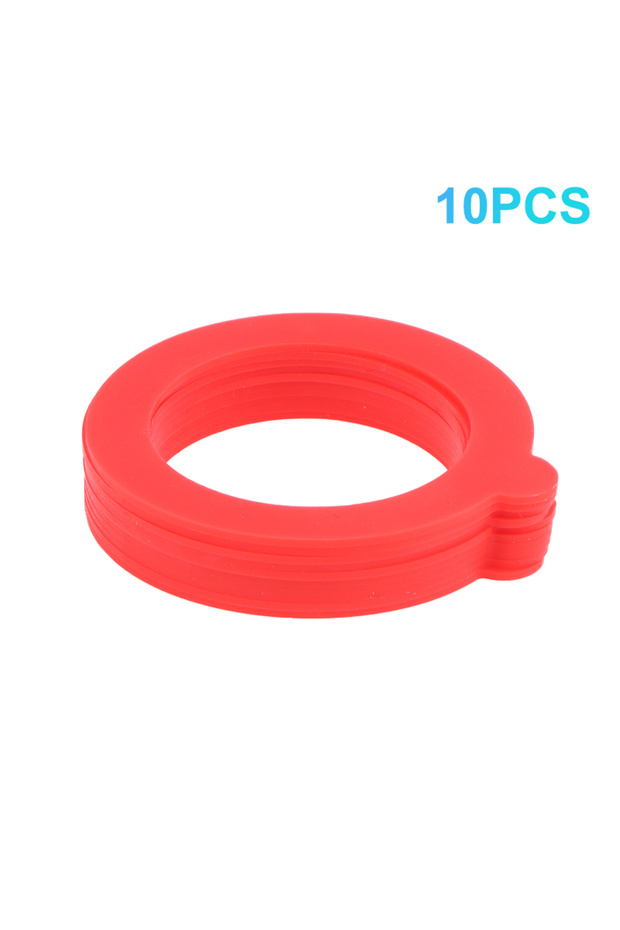 10pcs Red 10Pcs Replacement Gasket Airtight Silicone Seal Glass Jar Seal Sealing Ring Gasket For Cli