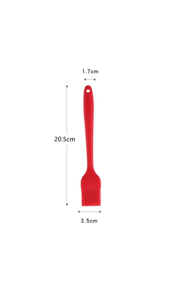 20.5cm--Red Food Grade Silicone Oil Brush Barbecue Basting Brush Heat Resistant Pastry Brush Oil Br