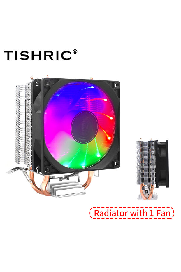 RGB WHITE 1 Fan TISHRIC Cooling CPU Cooler Fan PWM 3Pin RGB Air Cooler Processor Cooler PC Intel LGA