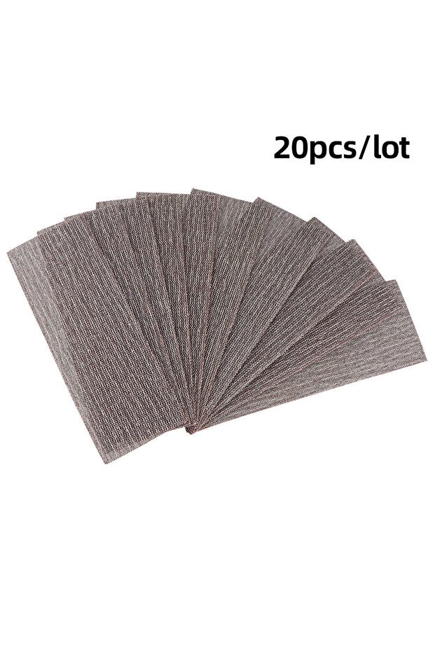 80 20pcs 198*70MM Sandpaper Net Mesh Sanding Discs Hook and Loop Dust Free Anti-blocking 80-600 Grit