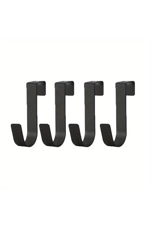 black 4pcs Multi-Purpose Hooks Kitchen Cabinet Door Back Hook Hanging Rack Clothes Coat Hat Towel Ha