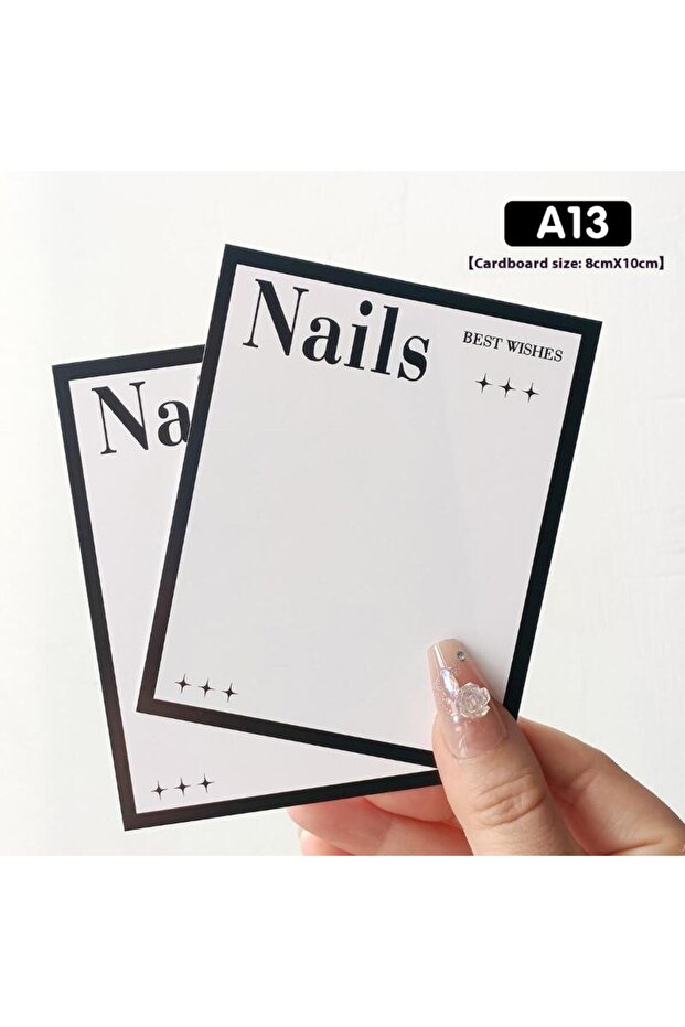 A13 20 Sheets Press-On Nail Butterfly Cardboard Photo Prop Handmade False Nail Art Tips Display Show