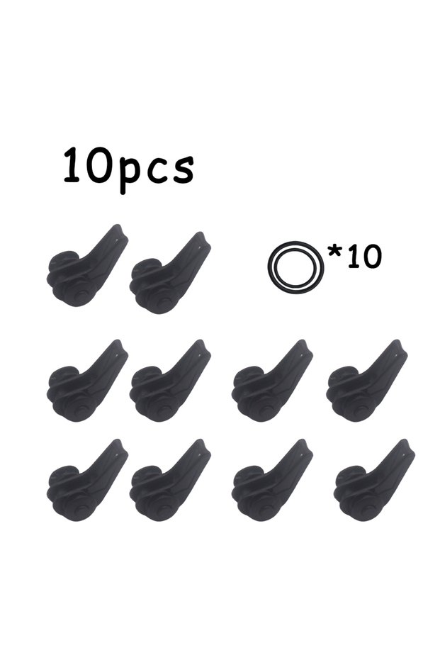 black 10PCS Bait Holder Plastic Fishing Hook Keeper Lure Safety Holder With 2 Rubber Rings For Fishi