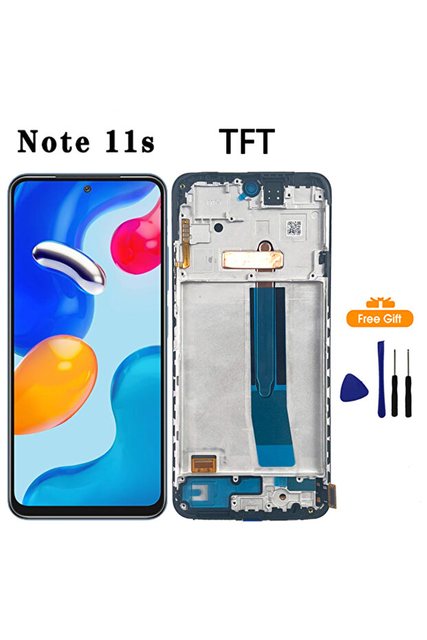 شاشة AMOLED جديدة 11S TFT مع إطار لهاتف ريدمي نوت 11 و11S، شاشة لمس مع لوحة رقمية