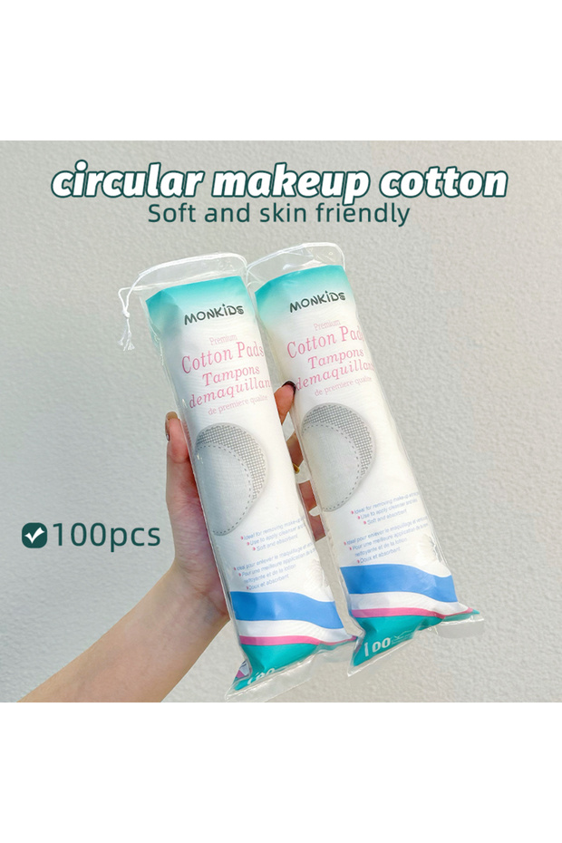 200pcs 200PCS Soft and Breathable Round Cotton Pad, Double-Sided Cotton Pad, Daily Facial Cleaning a