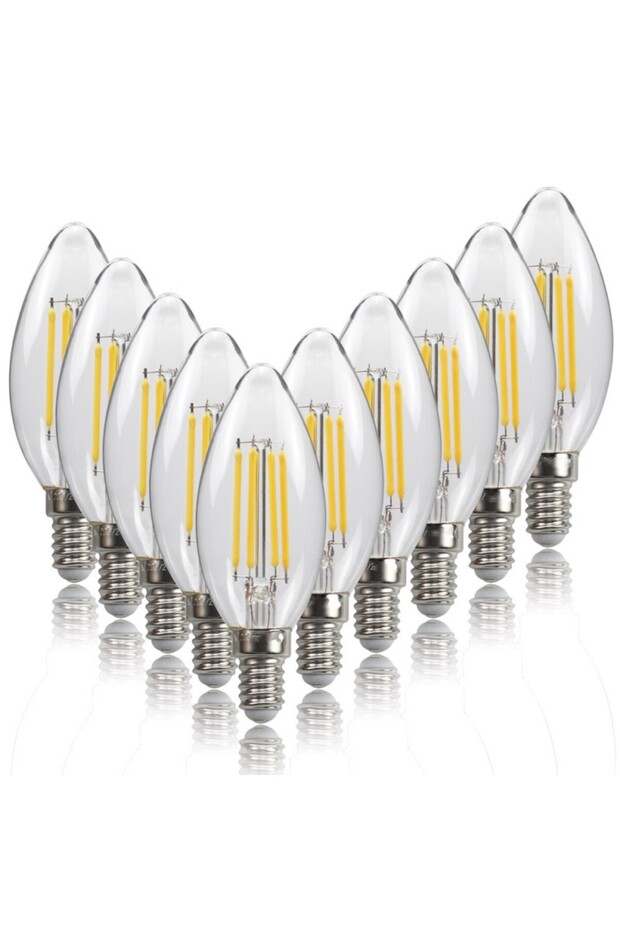 4w Warm white C35 10pcs 6W 4W 2W E14 LED Bulb AC220/240V Filament Candle Light C35 Edison Glass Bulb