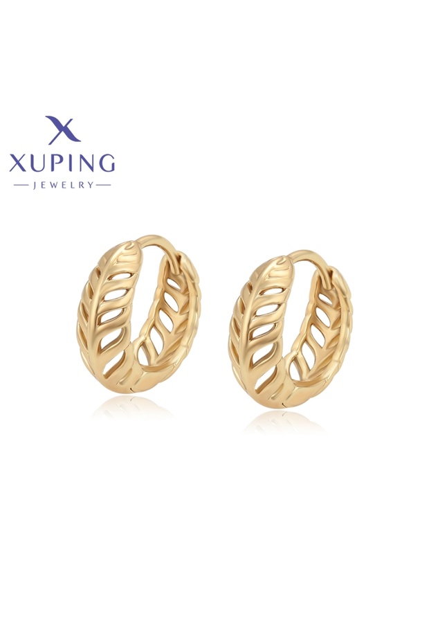 Light Gold Color Xuping Jewelry Hot Sales High Quality Charm Popularity Circle Light Gold Color Hoop