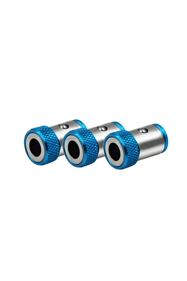3pcs Blue 3pcs Magnetic Bit Holder Alloy Electric Magnetic Ring Screwdriver Bit Strong Non-slip Magn