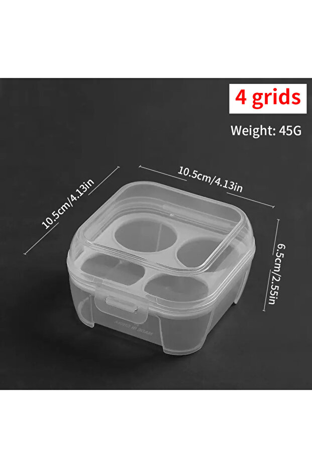 4 GRIDS Outdoor Egg Storage Box - Shockproof Portable Transparent Plastic Box with Egg Holder -8-Gri