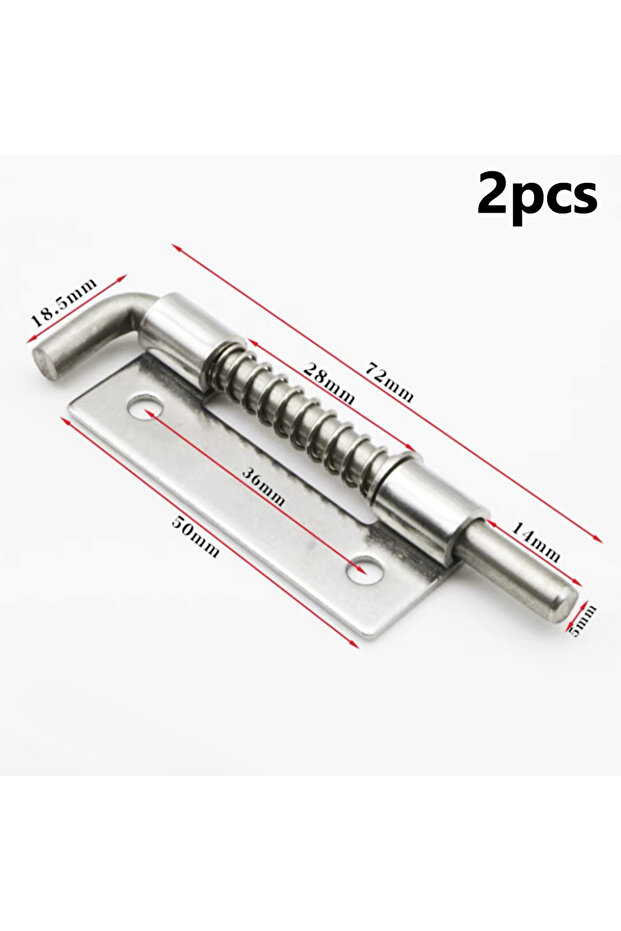 M Left 2PCS Spring Loaded Latch Pin 304 Stainless Steel Silver Window Cabinet Hinges Security Door B