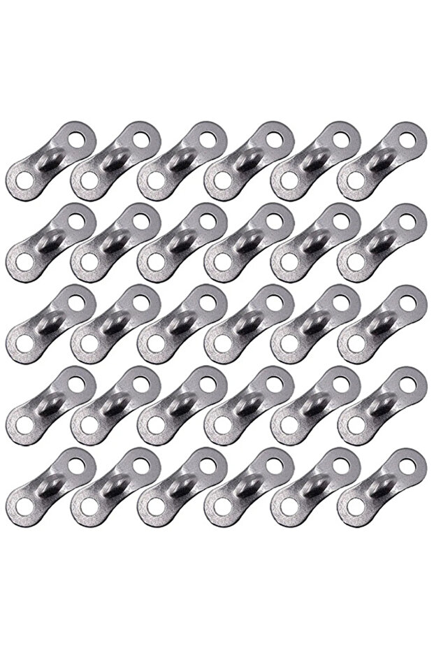 30 pcs silver 30Pcs Camping Tent Rope Fastener Guyline Tension Awning Cord Line Adjuster Tent Access