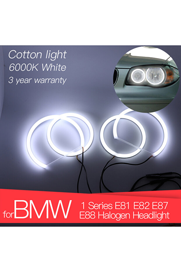 3 Years Hight Quality LED Angel Eyes Kit Cotton White Halo Ring for BMW 1 Series E81 E82 E8
