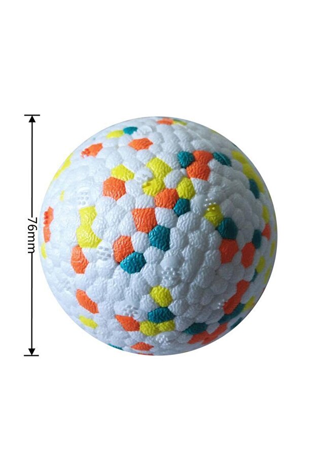 75mm WHITE 1pc Teething Pet Toy Dog Solid Toy Ball Interactive Dog Toy Light Popcorn Ball Dog Ball L