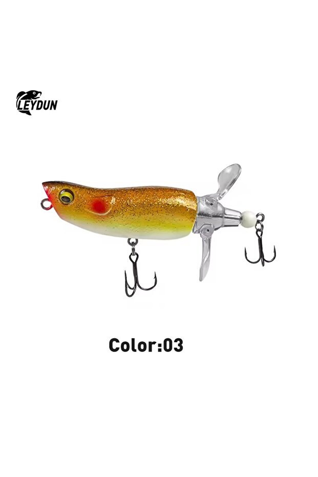 85mm 15g 03 Popper Fishing Lures Top Water Hard Baits Whopper Plopper Soft Rotating Tail 85mm 15g Po