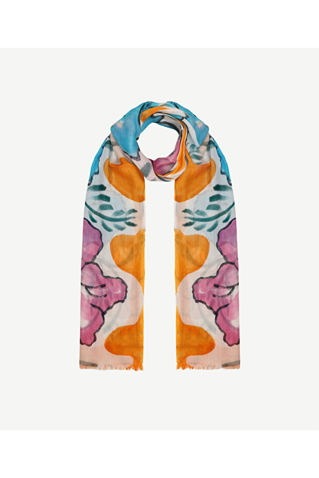Hand Painted Patterned Shawl