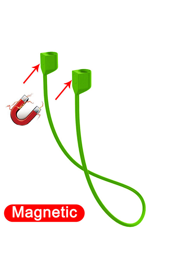 B-Green Magnetic Anti-lost Rope Strap Silicone Earphones String For Airpods 4 3 2 1 Wireless Bluetoo