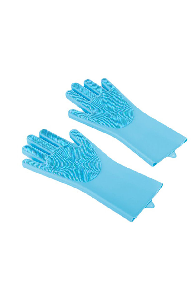 Blue Pet Grooming Cleaning Gloves Dog Cat Bathing Shampoo Glove Scrubber Magic Dishwashing Cleanner