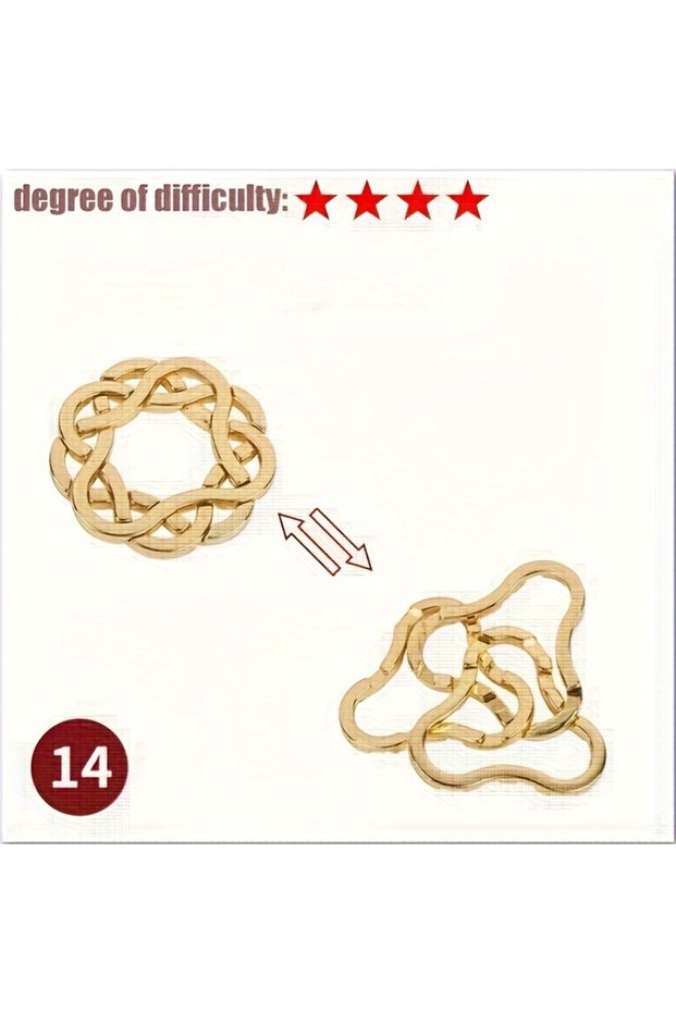 14 A Classic Intellectual Metal Puzzle Toy, a Difficult Educational Game Toy for Christmas, Thanksgi