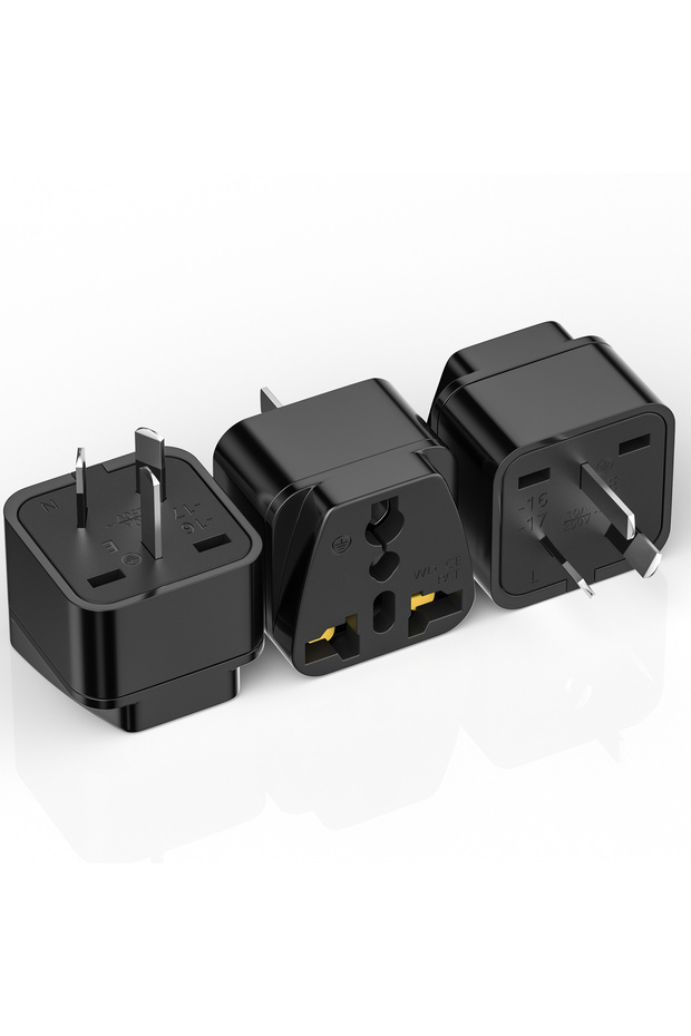 250V black 3PCS Universal Travel Adapter US CA UK EU to AU Australia Plug Converter Electrical Socke
