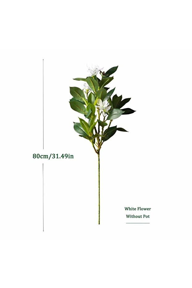 80cm White 80/120cm Tropical Artificial Ficus Large Banyan Plants Plastic Fiddle Fig Tree Branch Fau