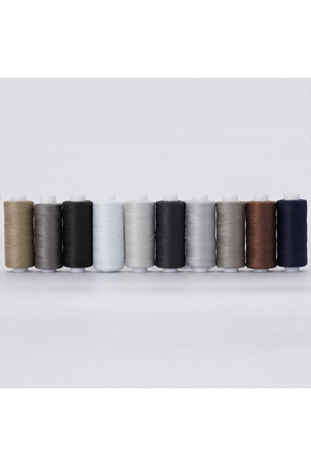 Set 7 10 Rolls / Set Polyester 402 Sewing Thread For Manual and Mechanical Use, 400 Yards, DIY Sewin