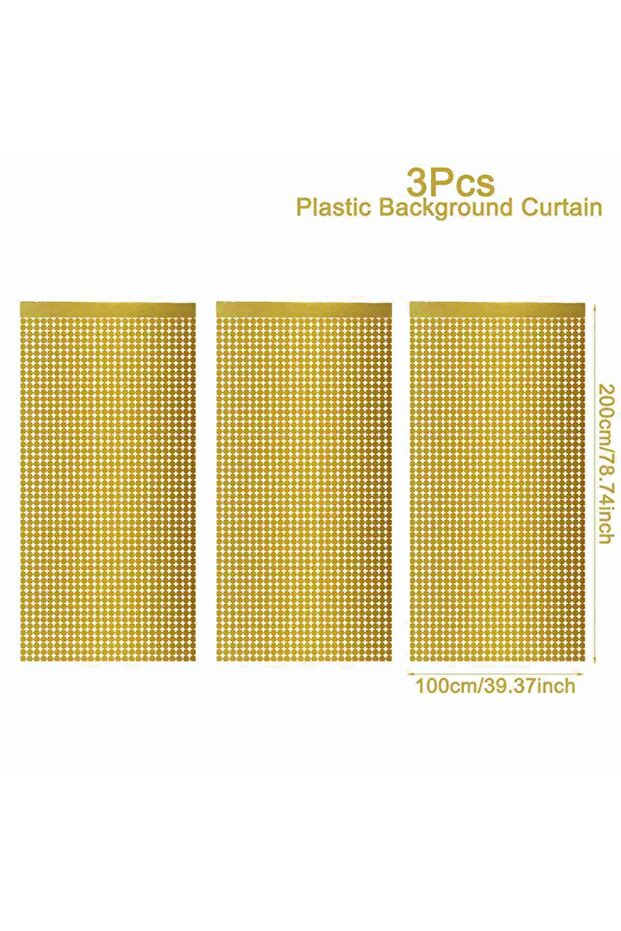 Gold-3pcs 2M Foil Glitter Curtain Shimmer Sequin for Photo zone Backdrop Background Wedding 1st Birt
