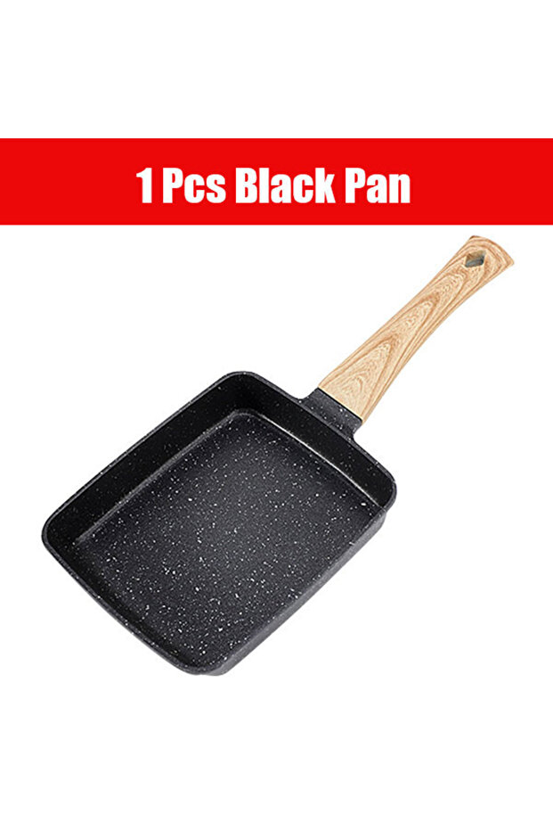 Black Nonstick Tamagoyaki Pan Japanese Omelette Egg Pan Rectangular Egg Roll Pan with Detachable Ant