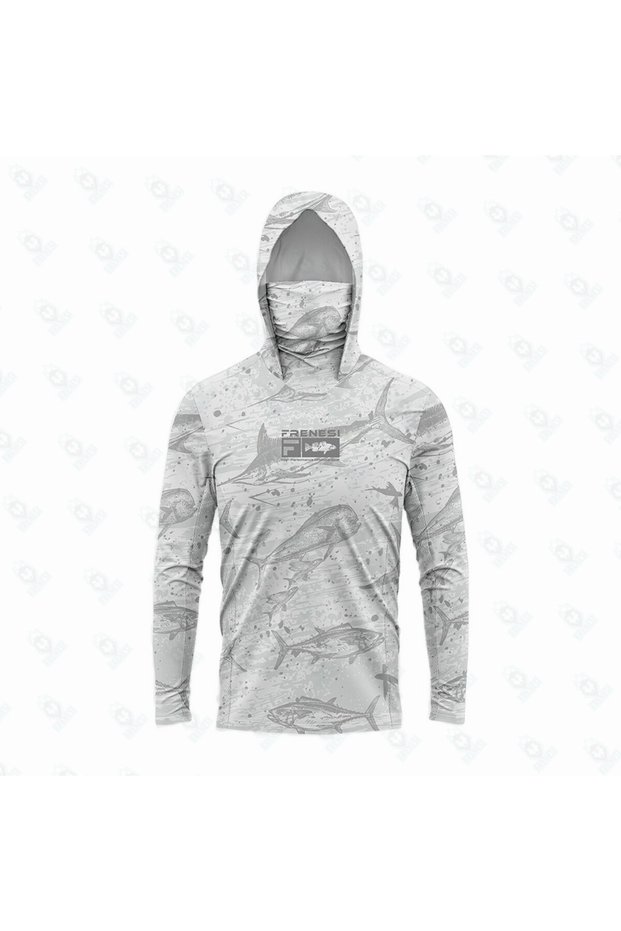 XL FACXMZK Fishing Shirts Men Sun Protection Hoodie Mask All-in-one Fishing Clothing Ropa Pesca Hunt