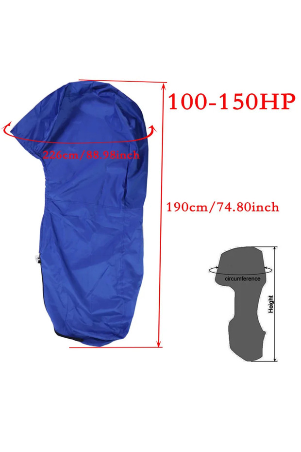 100-150hp 420D 6-225HP Boat Full Outboard Engine Cover Waterproof Sunshade Dust-proof Protection Blu