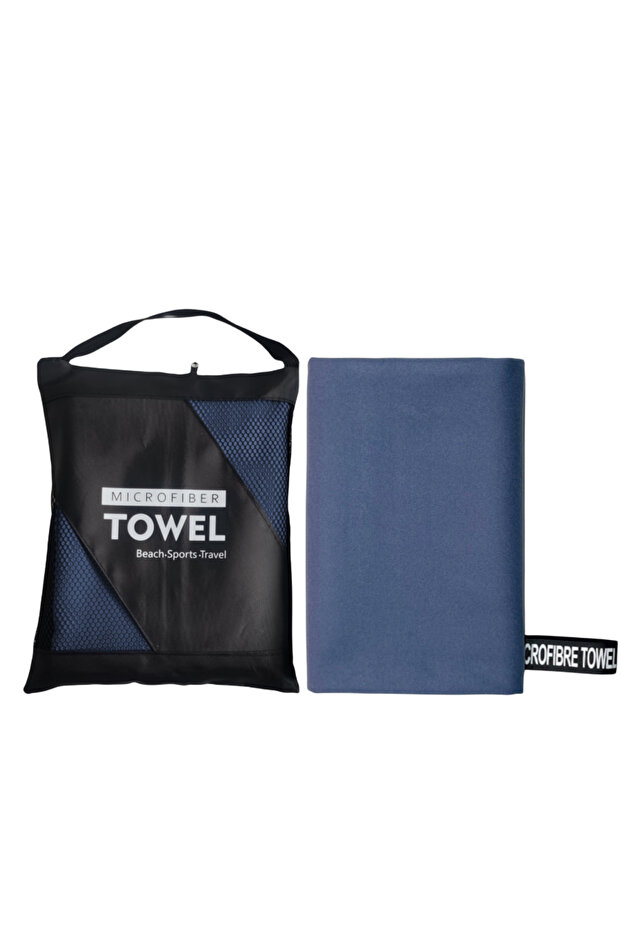 80x180CM Navy Blue Beach Towel Oversized,Thick Sand Free Microfiber Quick Dry Towel 31.5”x71”, Super