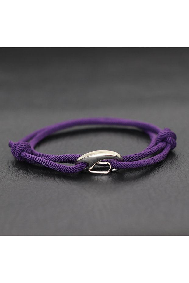purple New Simple Style Double Layered Marine String Bracelet For Men Women Sliding Adjustable 3mm T