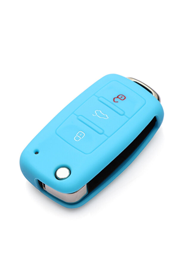 sky blue Silicone Car Key Cover Case for Volkswagen VW Polo Passat B5 Golf4 5 6 Jetta Tiguan Golf Cr