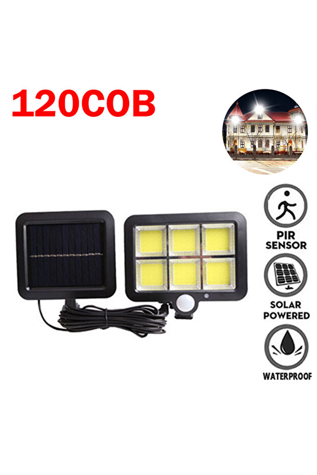 XIWANGFIRE 120LED 3000LM Super Bright Solar Lights Outdoor Split Wall Lamp 3Mode Waterproof Motion S