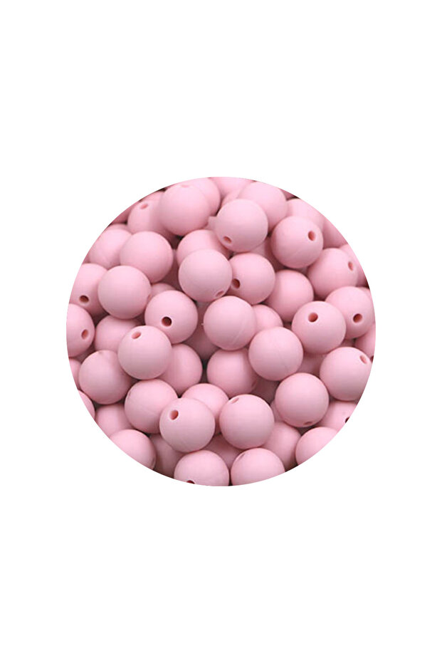 100pcs quartz pink Kivoct 100Pcs 12MM Round Silicone Beads For Jewelry Making DIY Pacifier Chain Ne