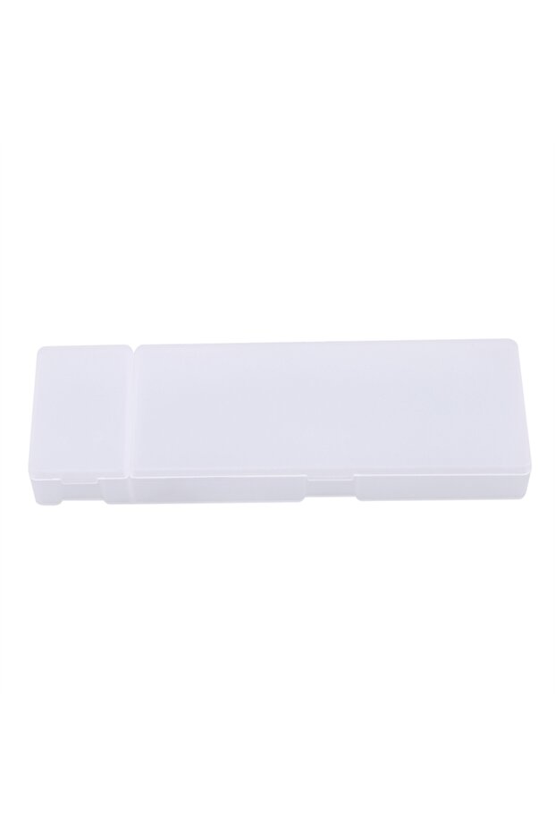 L White Pencil Cases School Office Simple Matte Transparent Plastic Box Frosted Pink Green White Pen