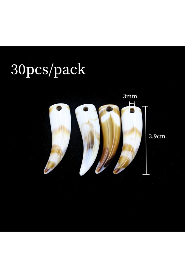 30pcs D 20pcs/30pcs/100pcs Ivory Horn Pendants For Jewelry Making Acrylic Wolf Teeth Charms Pendant