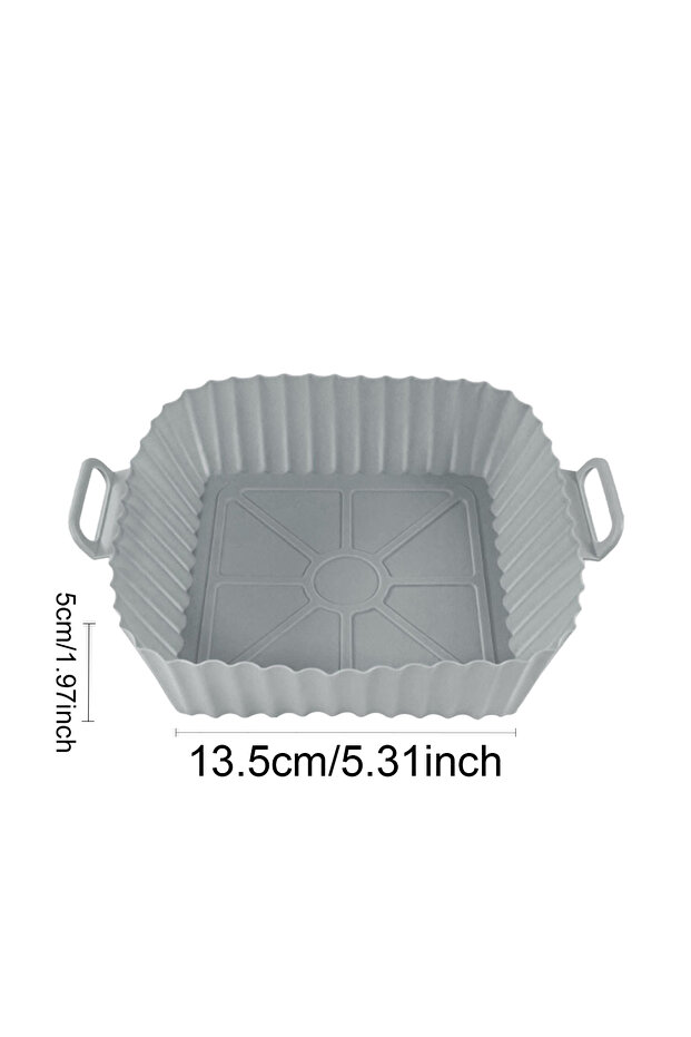 Grey-17cm Silicone Air Fryer Liners Pot,Airfryer Basket Cooking Gadgets ,Reusable Baking Tray Non-st