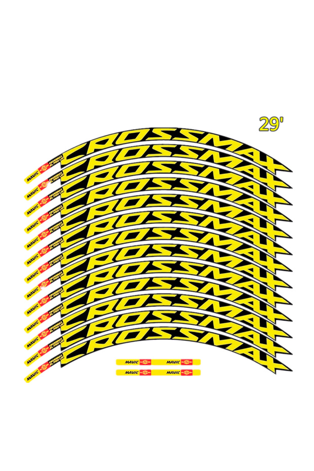 29er yellow MAVIC CROSSMAX SL PRO MTB Wheel Sticker Width 17mm PRO Bicycle Wheel Decals Bike sticker