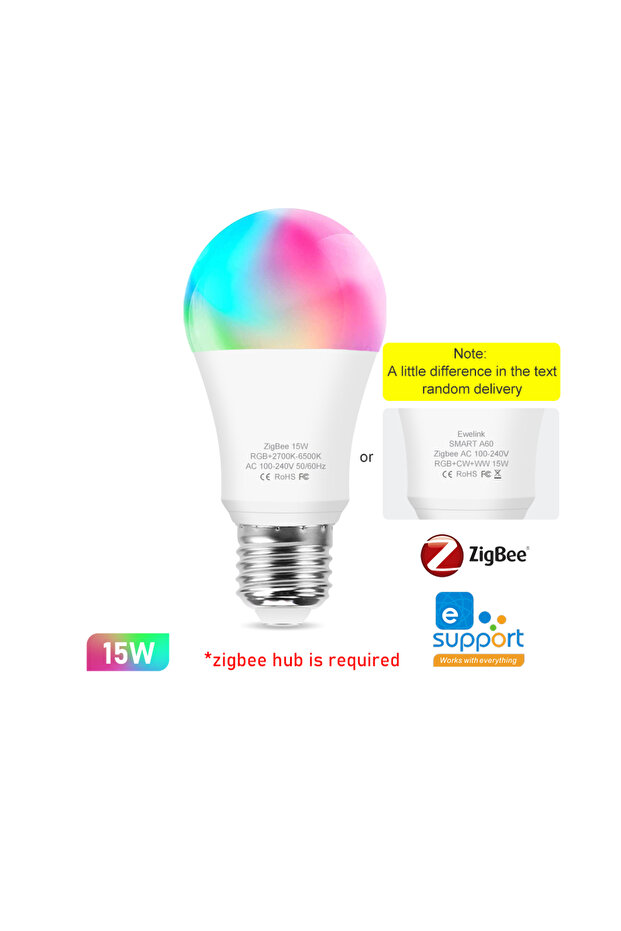 Zigbee 15W Ewelink E27 15W 18W Zigbee WiFi LED Light Bulbs RGB CW AC 220V 110V Works With Alexa Goog