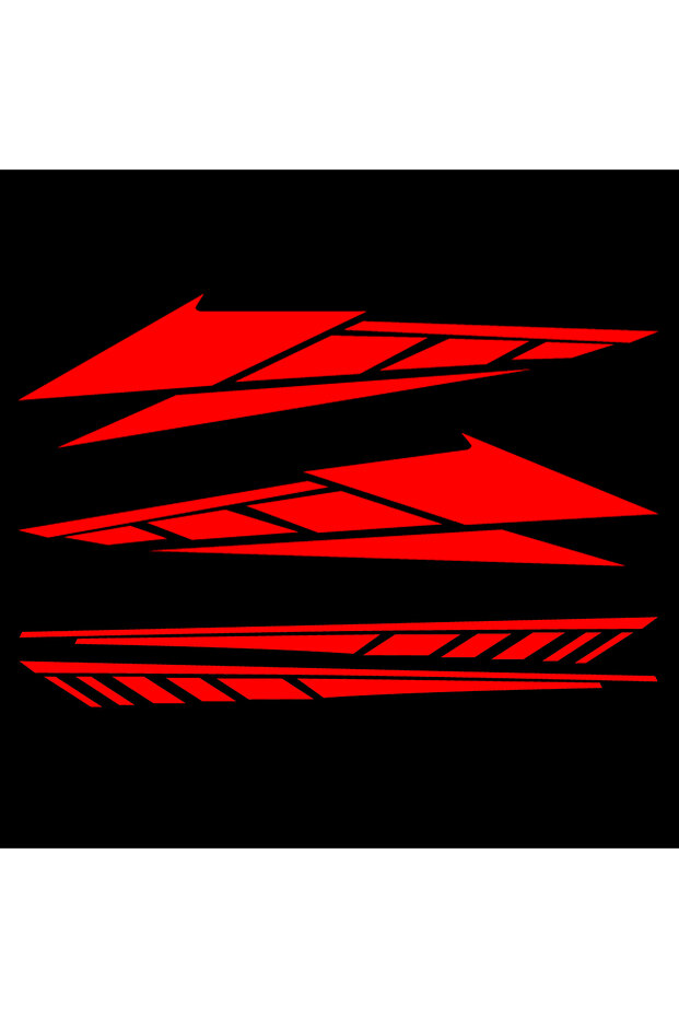 Red Set (2 Pair) 1 Pair Motorcycle Front Fender Body Universal Stickers Moto Body Reflective Vinyl D